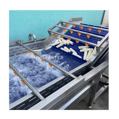 Silver 512 KG Tomatoes Vegetable Fruit Air Bubble Washing Cutting Blanching Machine