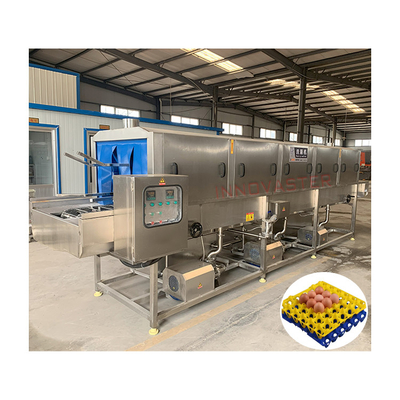 6000*2800*2200 Industrial Fish Seafood Spin Crate Pan Washer Dryer Plastic Box Turnover Basket Washing Machine