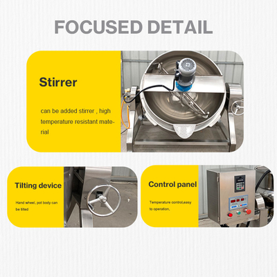 Main Structure Pot Body Electric/Steam/Oil Heating Jacketed Kettle with Agitator