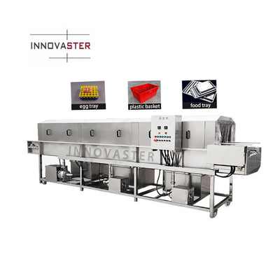 Low Water Consumption 6000*2800*2200 Vegetable Plastic Crate Basket Washer Washing Machine