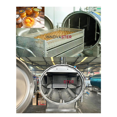 Multifunctional 1100*1200*1500MM Water Spray Autoclave for Wet Pet Food and Coconut Milk Sterilization