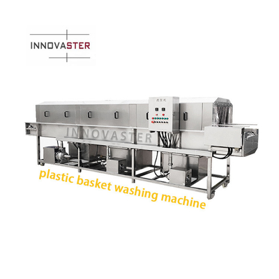 18kw Water Saving Turn Over Crate Seafood Poultry Container Tray Basket Box Washing Drying Machine