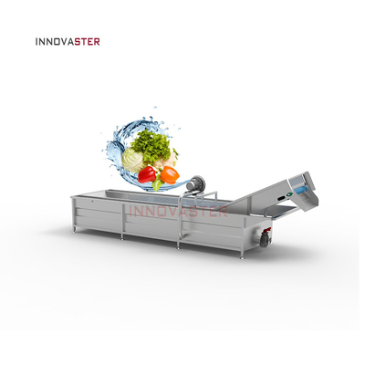 Silver Automatic Industrial Air Bubble Type Washer for Fruit Root Leafy Vegetable