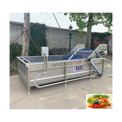 Silver Automatic Industrial Air Bubble Vegetable Cleaning Machine for Fruit and Potato