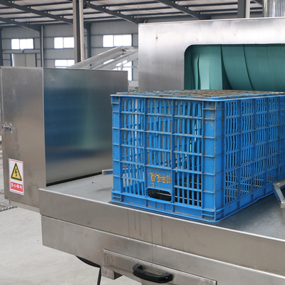 Tunnel Washer for High Pressure Water Spray Cleaning of Plastic Crates and Boxes