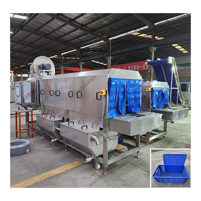 SUS304 Stainless Steel Rotary Spray Basket Washing Machine for Pallet Cleaning System