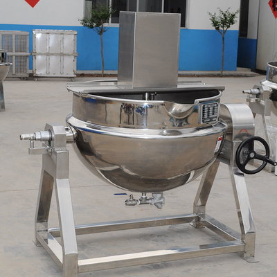 Steam Cooking Jacketed Kettle With Agitator Main Structure Tilting System Legs Cooking
