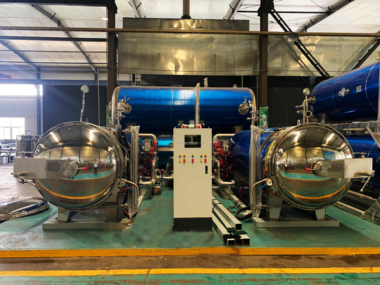 Cylindrical Pressure Vessel Chicken Product Retort Machine for Pouched Vegetables