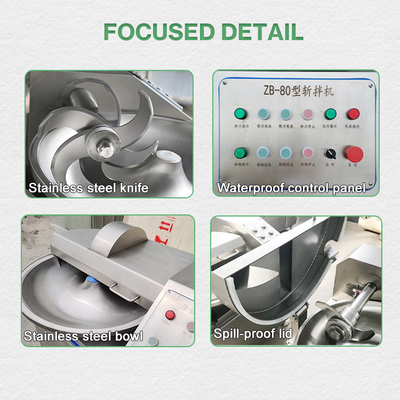 220V/230V/240V/110V Vegetable Salad Sausage Meat Chopper Cutting Bowl Cutter Machine 350 KG