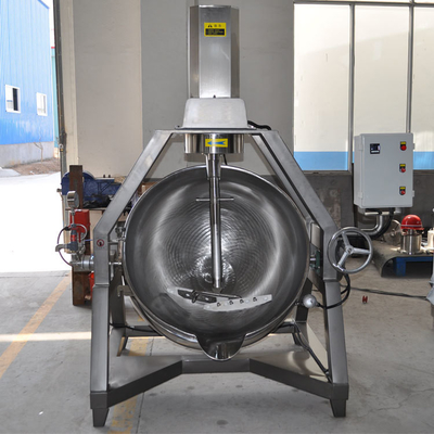 Semi-automatic Jacket Kettle With Mixer 615KG for Vegetable Processing and Soup Making