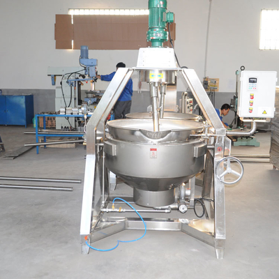 Semi-automatic Jacket Kettle With Mixer 615KG for Vegetable Processing and Soup Making