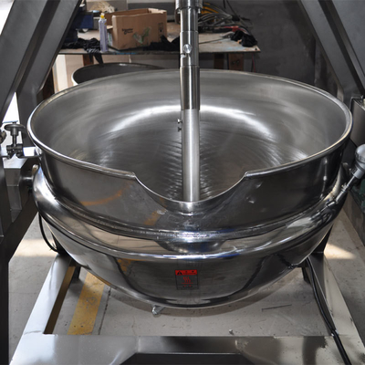 Semi-automatic Jacket Kettle With Mixer 615KG for Vegetable Processing and Soup Making