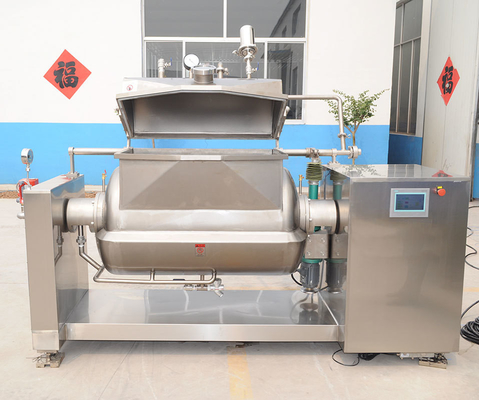 Vegetable Processing Plant Dumplings Jacketed Vacuum Cooking Kettle with Mixer and Mixer