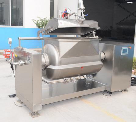 615KG Silver Vacuum Transverse Axis Jacketed Kettle with Agitator