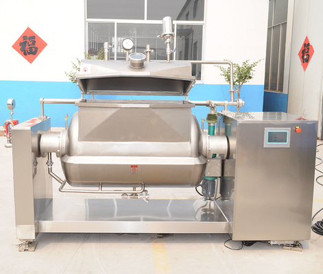 615KG Silver Vacuum Transverse Axis Jacketed Kettle with Agitator