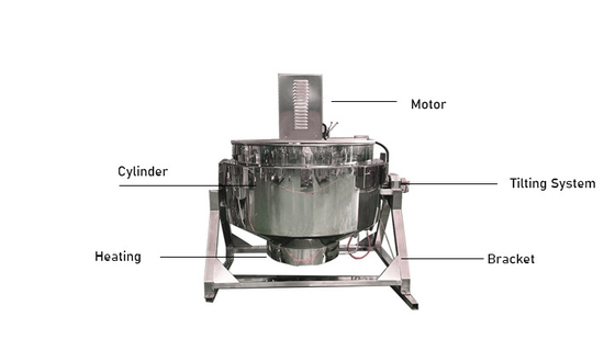 Tomato Sauce/Chilli Paste Making Jacketed Kettle with PTFE Scraper Blade Agitator