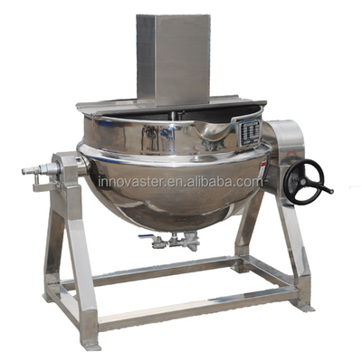 Stainless Steel Bean Paste Sauce Cooking Kettle for Manual Agitator Fry Wok Machine
