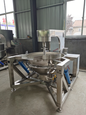 Food Beverage Jacket Cooking Kettle with Agitator Mixer and 400KG Weight Stainless Steel