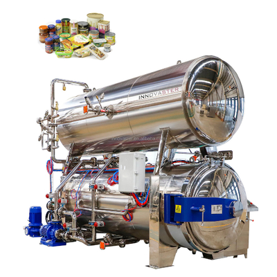 High Temperature Sterilization Horizontal Bottle/pouched Food Sterilizer Water Immersion Retort Autoclave 380V