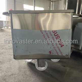Easy Moving and Silent Rubber Wheel Material Transfer Trolley for Stainless Steel 304