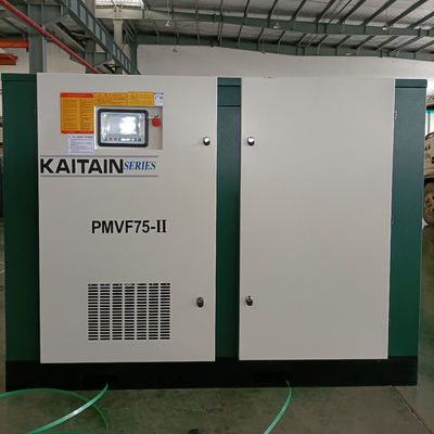 Air Lubricated 75kw 100HP Permanent Magnet Inverter Two-Stage Screw Air Compressor