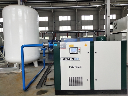 Air Lubricated 75kw 100HP Permanent Magnet Inverter Two-Stage Screw Air Compressor