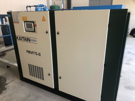 Air Lubricated 75kw 100HP Permanent Magnet Inverter Two-Stage Screw Air Compressor