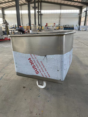 Silent Rubber Wheel Stainless Steel Lifting Trolley for Meat Fish Fruits and Vegetables